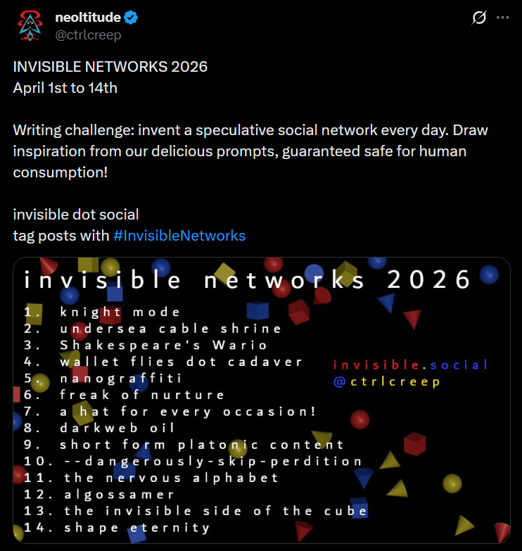 Invisible Networks Prompts 2026 from @ctrlcreep