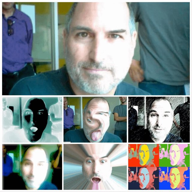 Steve Jobs trying the Mac Photobooth demo